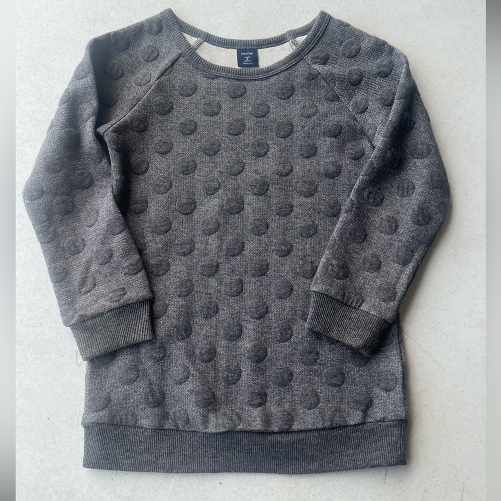 Gray Textured Sweatshirt Dress